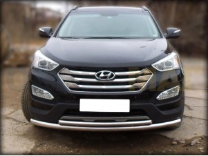 Защита передняя двойная 60-43 мм для Hyundai Santa Fe № HSF12 1.3