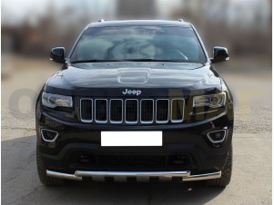 Дуга передняя по низу бампера d-60 с декоративной защитой картера для Jeep Grand Cherokee № JGC14_1