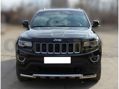 Дуга передняя по низу бампера d-60 с декоративной защитой картера для Jeep Grand Cherokee 2013-2021