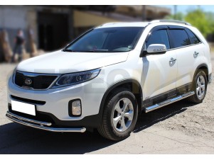 Пороги труба с накладками 76 мм для Kia Sorento № KST13 2.3