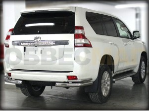 Защита задняя уголки двойные 76-43 мм длинные для Toyota Land Cruiser Prado 150 № LCPR13_3.1