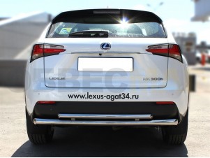Защита заднего бампера двойная 60-43 мм для Lexus NX200/300h № LNX_3.1