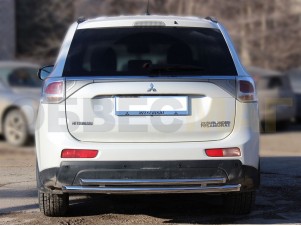 Защита заднего бампера двойная 53-43 мм для Mitsubishi Outlander № MOUS2012_3.1