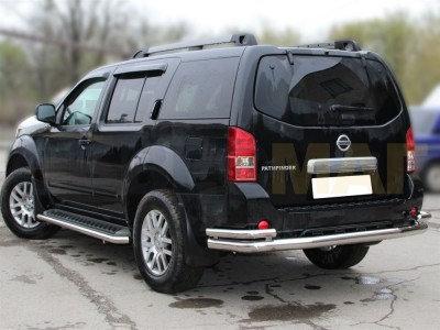 Защита задняя с уголками 76-53 мм для Nissan Pathfinder 2004-2009