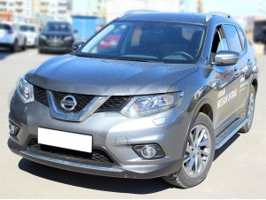 Пороги с площадкой алюминиевый лист 53 мм для Nissan X-Trail T32 № NX14_2