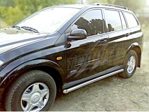 Пороги труба 60 мм радиусные для Ssang Yong Kyron № SSK 2