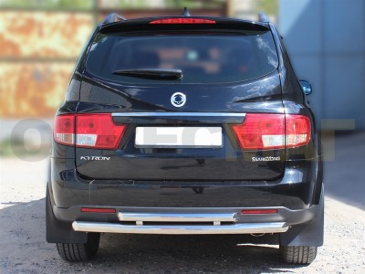 Защита заднего бампера двойная 60-53 мм для Ssang Yong Kyron 2007-2015