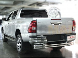 Защита заднего бампера двойная 53-53 мм для Toyota Hilux № TH15_3
