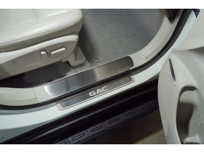 Накладки на пластиковые пороги (лист шлифованный) 2шт ТСС для GAC GS8 2019-2021
