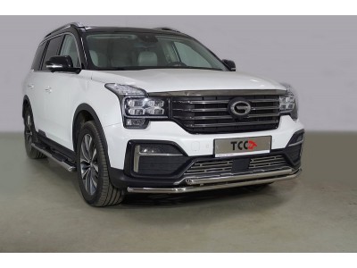 Защита передняя нижняя (двойная) 42,4/42,4 мм ТСС для GAC GS8 2019-2021