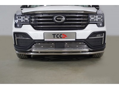 Защита передняя нижняя (двойная) 42,4/42,4 мм ТСС для GAC GS8 2019-2021