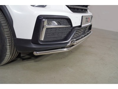 Защита передняя нижняя (двойная) 42,4/42,4 мм ТСС для GAC GS8 2019-2021