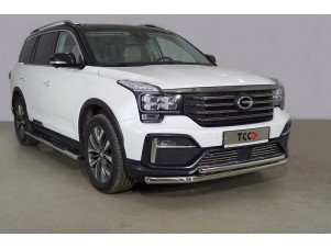 Защита передняя нижняя (двойная) 60,3/42,4 мм для GAC GS8 2019-2021 GACGS821-09