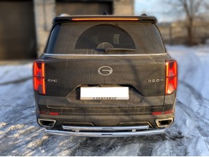 Защита заднего бампера радиусная двойная d-60+43 для GAC GS8 II Рестайлинг 2021 – н.в. GGS8_3.4