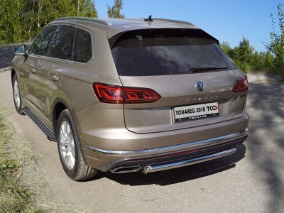 Защита заднего бампера 60 мм ТСС для Volkswagen Touareg 2018-2021