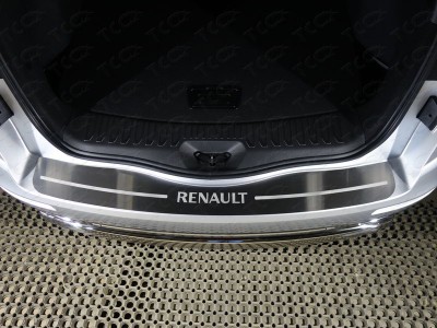 Накладка на задний бампер шлифованный лист надпись Renault ТСС для Renault Koleos 2018-2021