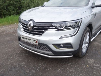 Защита переднего бампера 42 мм ТСС для Renault Koleos 2018-2021