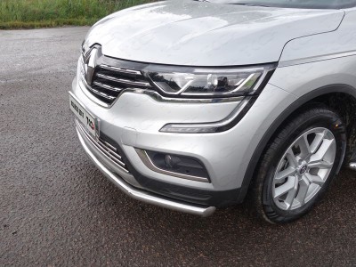 Защита переднего бампера 60 мм ТСС для Renault Koleos 2018-2021