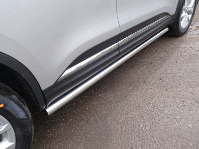Пороги труба 60 мм ТСС для Renault Koleos 2018-2021