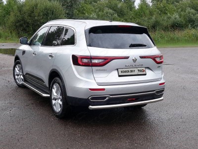 Защита заднего бампера 60 мм ТСС для Renault Koleos 2018-2021