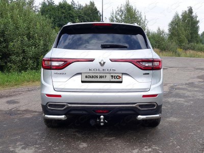 Защита задняя уголки 60 мм ТСС для Renault Koleos 2018-2021