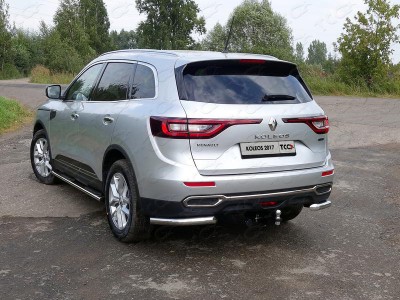 Защита задняя уголки 60 мм ТСС для Renault Koleos 2018-2021
