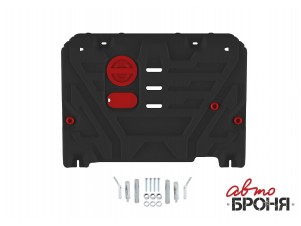 Защита картера (сталь) + комплект крепежа для Haval M6 2023-н.в. (V - 1.5, робот, передний привод) №111.09432.1