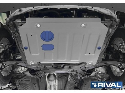Защита картера + комплект крепежа, Rival, Алюминий, Haval M6,  V-1.5, Робот, передний, 2023-н.в.