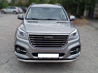 Защита переднего бампера d-60 радиусная одинарная Технотек для Haval H9 2017 – н.в.