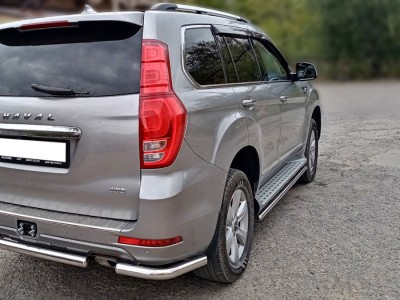 Защита заднего  бампера  "уголки" d-60 Технотек для Haval H9 2017 – н.в.