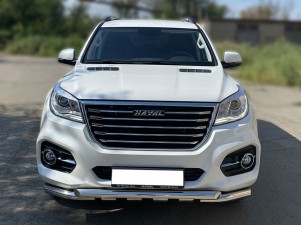 Защита переднего бампера d-60 с доп.накладками для Haval H9 2017 – н.в. HVH9_1.2