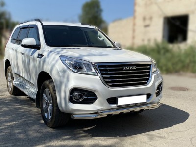 Защита переднего бампера d-60 с доп.накладками Технотек для Haval H9 2017 – н.в.