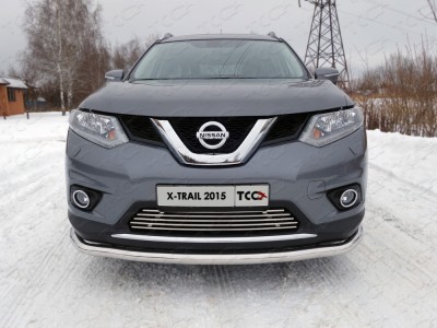 Накладка решётки радиатора нижняя 12 мм ТСС для Nissan X-Trail 2015-2018
