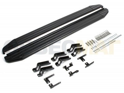 Пороги алюминиевые Rival Black для Haval F7/F7x 2019-2021