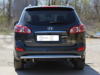 Защита заднего бампера 60 мм радиусная для Hyundai Santa Fe 2010-2012
