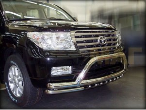 Защита передняя двойная 76-60 мм с защитой картера для Toyota Land Cruiser 200 № LCN 3.2