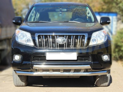 Защита передняя двойная 76-76х43 мм для Toyota Land Cruiser Prado 150 2009-2013