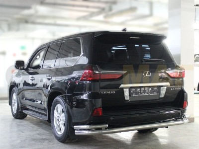 Защита задняя с уголками 76-53 мм для Lexus LX-570/450d 2015-2021