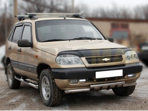 Пороги труба с накладками 76 мм для Chevrolet Niva № NSVN 2