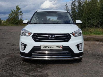 Решетка радиатора 12 мм ТСС для Hyundai Creta 2016-2021