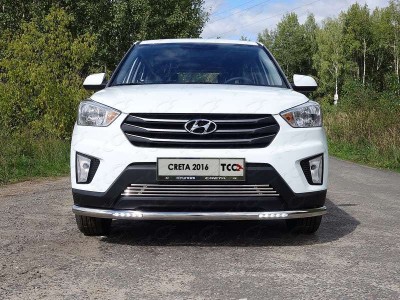 Решетка радиатора 12 мм ТСС для Hyundai Creta 2016-2021