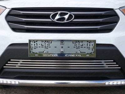 Решетка радиатора 12 мм ТСС для Hyundai Creta 2016-2021