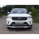 Защита передняя овальная с ДХО 75х42 мм ТСС для Hyundai Creta 2016-2021