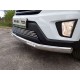 Защита передняя овальная с ДХО 75х42 мм ТСС для Hyundai Creta 2016-2021