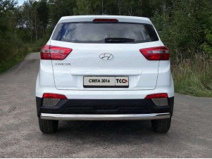 Защита заднего бампера овальная 75х42 мм для Hyundai Creta № HYUNCRE16-31