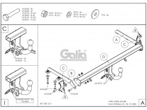 ТСУ Фаркоп оцинкованный Galia шар A для Opel Astra H № O050A
