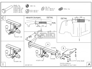ТСУ Фаркоп оцинкованный Galia шар A на седан для Toyota Corolla № T060A