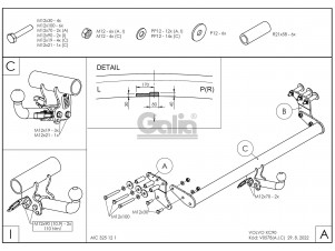 ТСУ Фаркоп оцинкованный Galia шар C съемный для Volvo XC90 № V057C