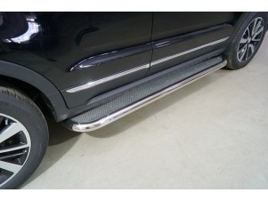 Пороги с площадкой (нерж. лист) 60,3 мм для Changan CS55 2WD 1.5T 2017 – н.в. CHANCS5522-18