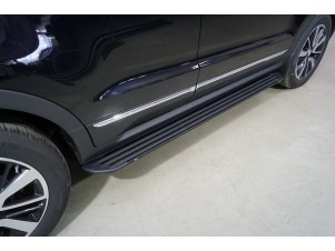 Пороги алюминиевые Slim Line Black 1720 мм для Changan CS55 2WD 1.5T 2017 – н.в. CHANCS5522-21B